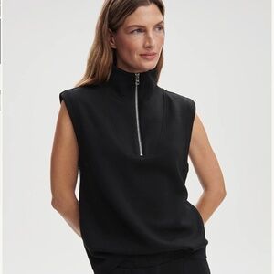 VARLEY magnolia sleeveless half-zip sweatshirt Black Size X Small NWOT